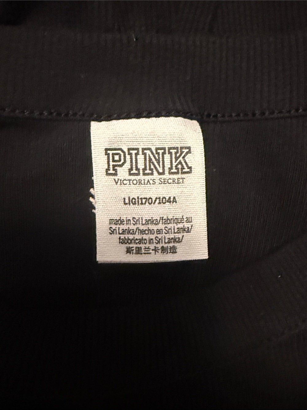 PINK Victoria's Secret Black Long-Sleeve Crop Top - Picture 2 of 2